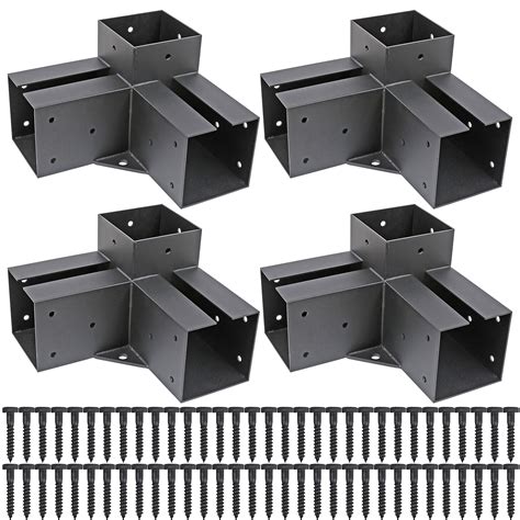 corner 3-way bracket metal|pergola corner brackets 4x4.